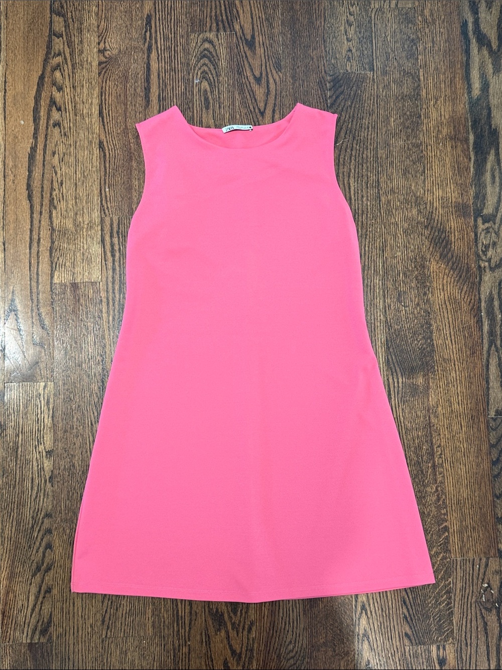 Zara Bright Pink Skater Mini Aline Shift Dress L